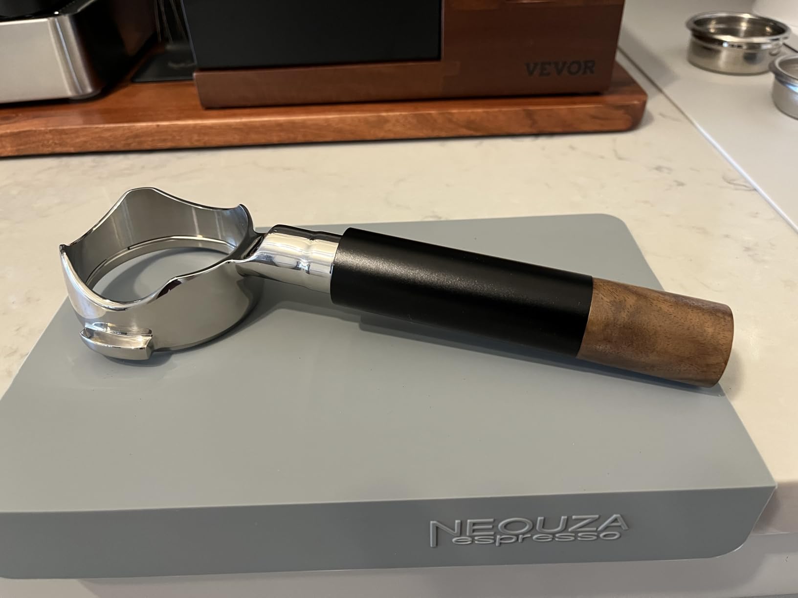 IKAPE 58mm Bottomless Naked Portafilter, Black Compatible with E61,Rocket,Sanremo,Slayer,Flair 58,ECM,etc.Espresso Machines(20g Basket Included) customer photo 1