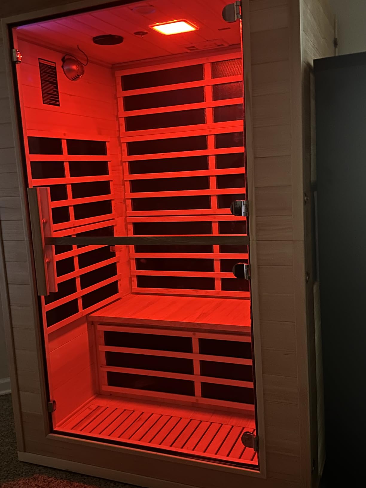 2 Person Far Infrared Sauna with Smart APP Control, Hemlock Wood Indoor Dry Sauna Room, Low EMF 2000W Fast Heating Home Sauna with Chromotherapy, Bluetooth Speakers for Home Spa Relaxation customer photo 2